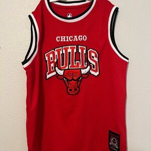 NBA Chicago Bulls Jersey Youth Large 10-12 Red Embroidered Logo Used